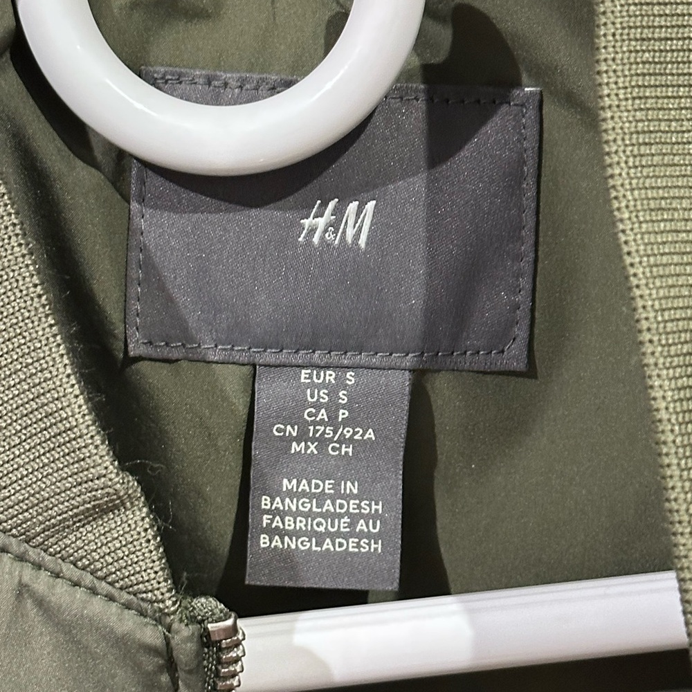 H&M Green Bomber Jacket Small - Picture 3 of 3
